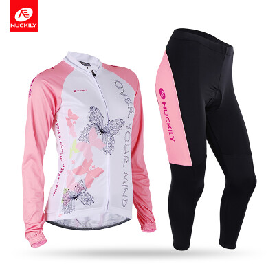 

NUCKILY Women Thermal Fleece Cycling Suits Winter Warm Bike Jersey With Padding Thights GE003GF003