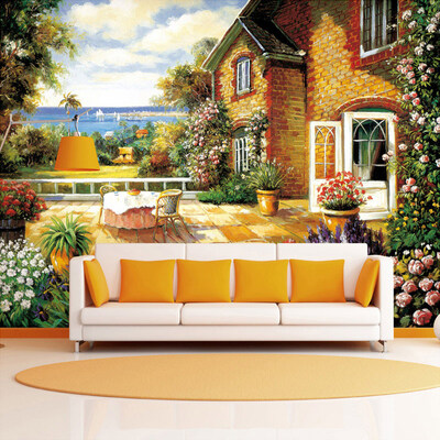 

Country Style Wall Mural Европейский дом фермы Фото обои 3D стереоскопическая живопись для гостиной тисненые настенные обои
