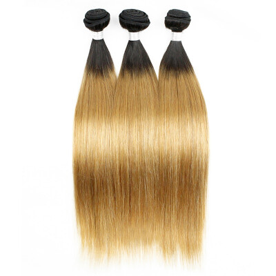 

virgin hair extension 2 tone color ombre hair extension 3pieces/ lot 1B 27 Brazilian human hair saw in wave