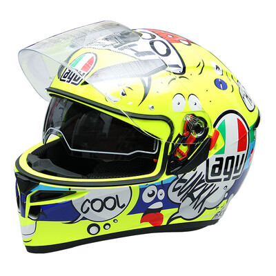 

AGV helmet K3 SV TOP double lens four seasons wide angle ventilation full face helmet Italy locomotive racing riding anti-fog running helmet popular language GROOVY M