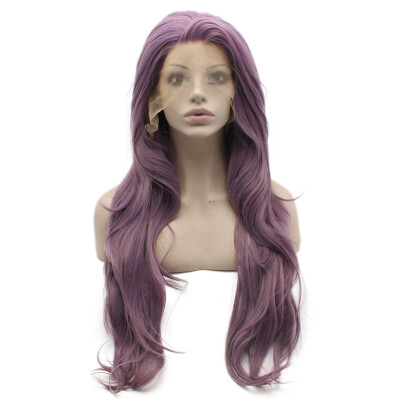 

Long Wavy Purple Natural Lace Front Synthetic Wig Heat Resistant