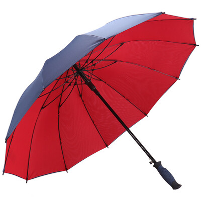 

Jiaoxia reinforced wind-resistant double-layer hit cloth self-opening business straight bar umbrella outside the green blue JX18002E