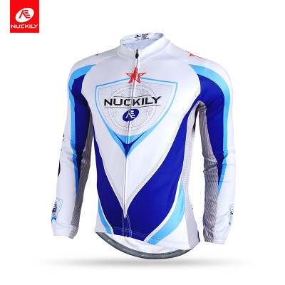 

NUCKILY Men's Long Sleeves Bike Apperal Winter Thermal Warm Cycling Jersey NJ529-W