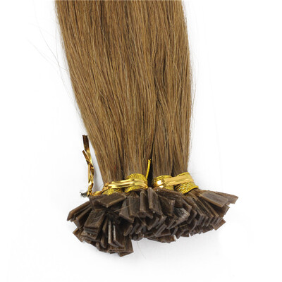 

1gs 100g 12 Golden Brown Prebonded Keratin Flat tip Fusion Hair Extensions