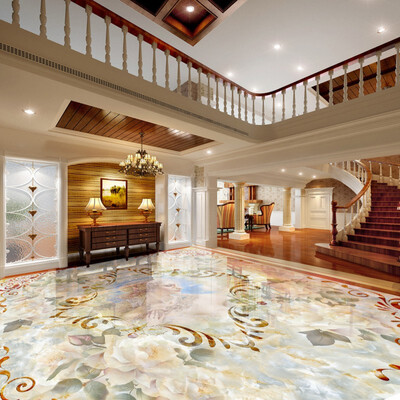 

Free Shipping Beautiful goddess marble parquet floor anti-skidding living room wallpaper lobby thickened mural 250cmx200cm