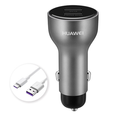 

HUAWEI 45V5A Car phone Fast Charger Dual USB Output Applicable to Huawei P20Mate10P10nova3e Series White