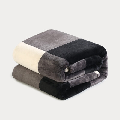 

Yu Miantang blanket flannel thick coral fleece blanket soft blanket winter warm sheets thickening mink carpet gray plaid 200 230cm