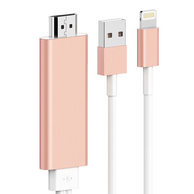 

Focal Kebo 036 Apple iPhone X iphone8766SPlusiPad Turn hdmi HD Phone Mobile HD TV Cable Rose Gold