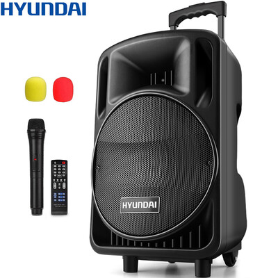 

Modern HYUNDAI VQ12 Audio Speaker Square Dance Audio 12 Inch Subwoofer Rod Stereo Outdoor Speaker Bluetooth USB Wireless Microphone