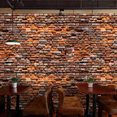 

Custom 3d mural 3D red brick building photography background wall bedroom bar restaurant wallpaper mural