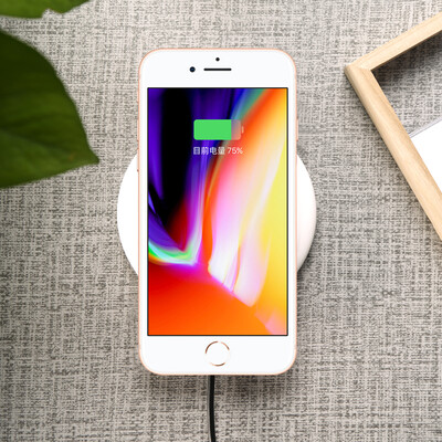 

Bonks Apple iPhone8 / 8Plus Беспроводное зарядное устройство для мобильных ПК Быстрая зарядка Samsung Note8 / s8 / S7 Универсальная зарядная основа Slim Portable White