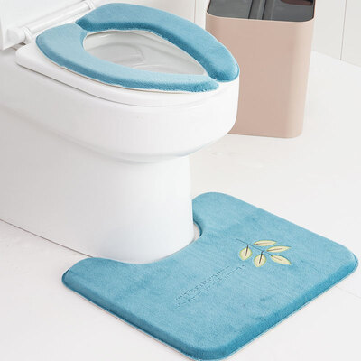 

Bao Youni toilet mat U-shaped mat waterproof non-slip toilet seat cover waterproof pasteable toilet stickers set Tibetan blue DQ9119-34