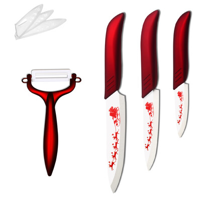 

xyj рождественский подарок кухонный нож установить 5 "slicling 4" полезность 3 "резак красного пилер керамические ножи установлены
