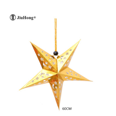 

5PCS Christmas Decoration New Years party Christmas Tree Decoration Colorful Laser Five-pointed Star Ceiling Ornaments