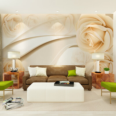 

Modern Fashion 3D Wall Mural Minimalist Rose Worm Romantic Wallpaper For Wedding House 3D Non-woven Wall Paper Papel De Parede