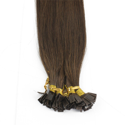 

1gs 100g Chocolate Brown Prebonded Keratin Flat tip Human Hair Extensions