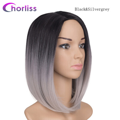 

Chorliss 10inches Black T Burgundy Ombre Synthetic Wigs High Temperature Fiber Bob Blonde Wig Short Straight Womens Wigs
