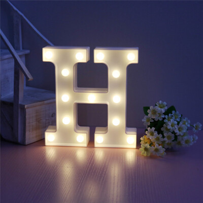 

WH 26 Letters White LED Night Light Marquee Sign Alphabet Lamp For Birthday Wedding Party Bedroom Wall Hanging Decoration