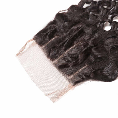 

BHF 8A Virgin Brazilian Hair Deep Wave 4X4 Lace Closure With Baby Hair Middle Part Remy Hair