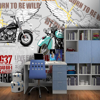 

3D photo wallpaper Rock Harley large mural bedroom wallpaper KTV bar sofa backdrop wallpaper mural