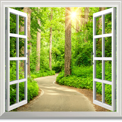 

Custom Photo Wallpaper HD Green Fresh Path Sunshine Forest Nature Landscape 3D Wall Mural Living Room TV Sofa Backdrop Wallpaper