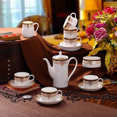 

Наслаждайтесь 21 европейскими кофейными чашками Jingdezhen керамические чашки кофе горшок ложка кость фарфоровая чашка воды золото золото Werner