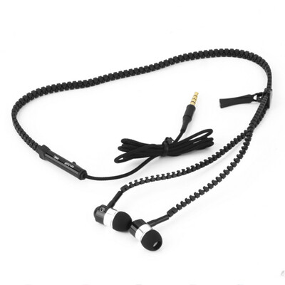 

New Style Stereo 3.5mm Jack Earbuds Earphones with Mic Zipper Earphone