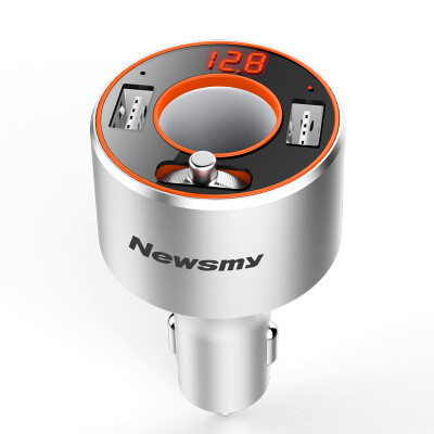 

Newman Mesmy metal car Bluetooth mp3 player C66 Multi-function joystick control U disk playback double blind plug car charger silver