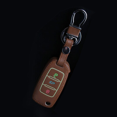 

Huasheng popular key ring luminous smart three-button black MAGOTAN Passat Volkswagen CC leather key case special car key chain