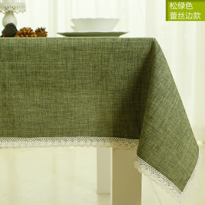 

Kam color Chinese decorative cloth tablecloth tablecloths cotton linen European style table cloth green pine lace 130 180cm