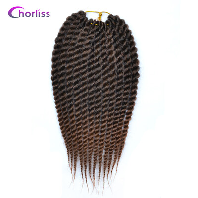 

Chorliss 12" Synthetic Ombre Color Braiding Hair Extensions Mambo Twist Crochet Braids Hair burgundy 75gpack