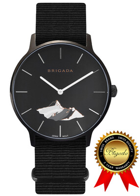 

BRIGADA Швейцарские часы для мужчин, Nice Fashion Cool Black Quartz Мужские часы