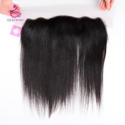 

Silkswan Peruvian Straight hair 13x4 ear to ear lace Frontal closure Remy human hair extension 8-18inch