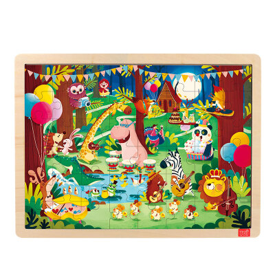 

TOI Wooden Jigsaw Puzzle with Storage tray (24/48/80/100pcs) for kids