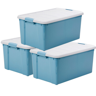 

Alice IRIS storage box storage box storage box CSB50L white blue 3 Pack