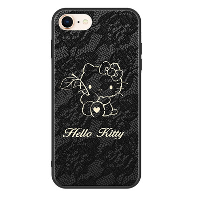

Hello Kitty Apple 87 Mobile Shell iPhone87 Cartoon Cover All-in-one Anti-drop Creative Lace Soft shell Smart Black