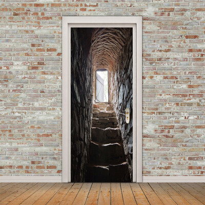 

PVC Self-Adhesive Waterproof Wallpaper 3D Stereo Stairs Photo Wall Mural Door Sticker Living Room Home Decor Sticker 77cmx200cm