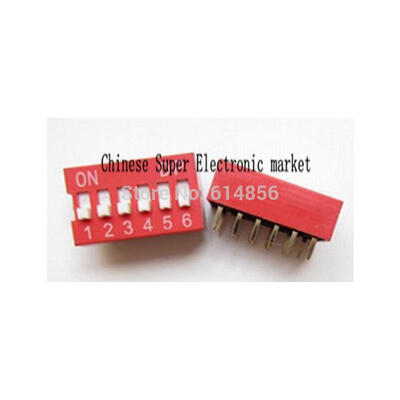 

50pcs 6P 6 Position DIP Switch 254mm Pitch 2 Row 12 Pin