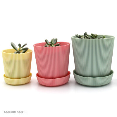 

Looking forward to a set of 6 color plastic resin fleshy flower pot with tray square round planting pot fleshy mini planting green plant pot 6570mm