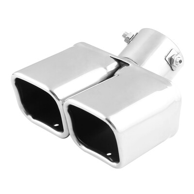 

Ryanstar Universal 60mm Stainless Steel Durable Square Dual Pipe Car Exhaust Pipe