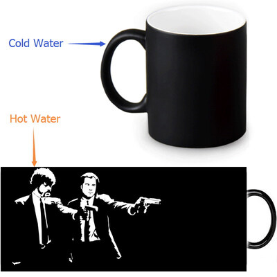

Pulp Fiction 350ml12oz Heat Reveal Mug Color Change Coffee Cup Sensitive Morphing Mugs Magic Mug Milk Tea Cups