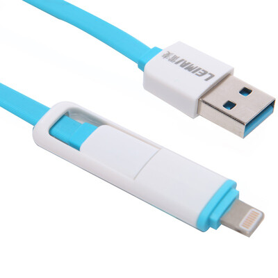 

Leimer (LEIMAI) 2-в-1 кабель для передачи данных для Apple / Andrews Apple Apple iPhone5S / 6S / 7Plus Samsung Millet Universal Blue