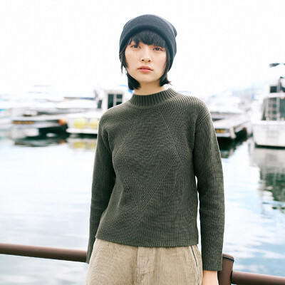 

And with pure Raincun C6142 autumn bf wind sweater female Korean version of the head lazy loose wear mustard green S C6142M60S