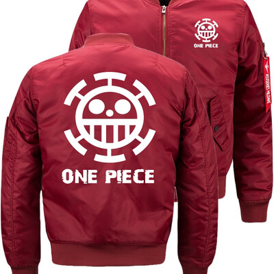 

one piece Bomber Flight Flying Jacket Winter thicken Warm Zipper Men Jackets Anime Mens Casual Coat