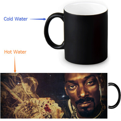 

Snoop Doggy 350мл / 12 унций Heat Reveal Mug Color Change Чашка кофе Чувствительные морфинг-кружки Волшебная чашка для чайных чашек