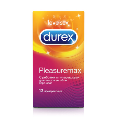

Durex Мужские ребристые презервативы Pleasuremax, 12 шт