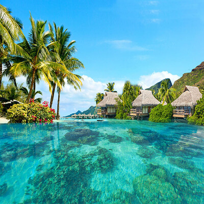

Custom 3D Photo Wallpaper HD Maldives Sea Beach Natural Landscape Photography Living Room TV Background Wall Painting Wall Mural