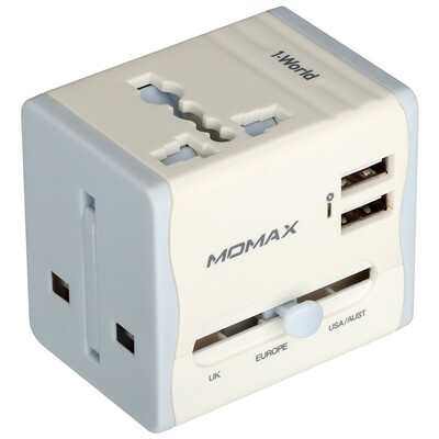 

MOMAX Wonderful Global Charger Dual USB Travel Abroad Global Power Conversion Plug&Socket for
