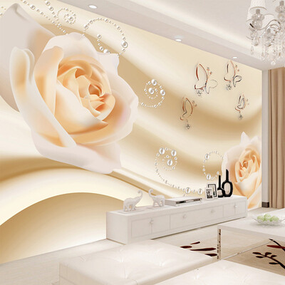 

Modern Simple Yellow Flowers Pearl Photo Wallpaper Murals Living Room Backdrop Wall Paper Home Decor Papel De Parede 3D Paisagem