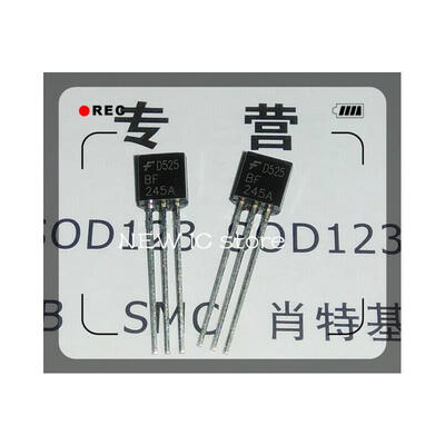 

100pcslot 100 NEW ORIGINAL BF245A JFET N-Channel 30V 25mA 300mW TO-92 Free Shipping